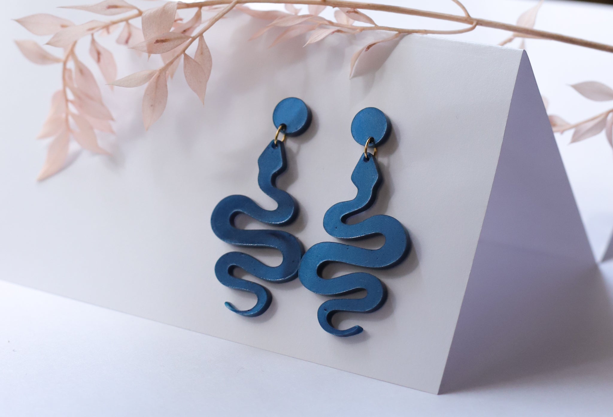Royal Blue Reptile: Snake Earrings