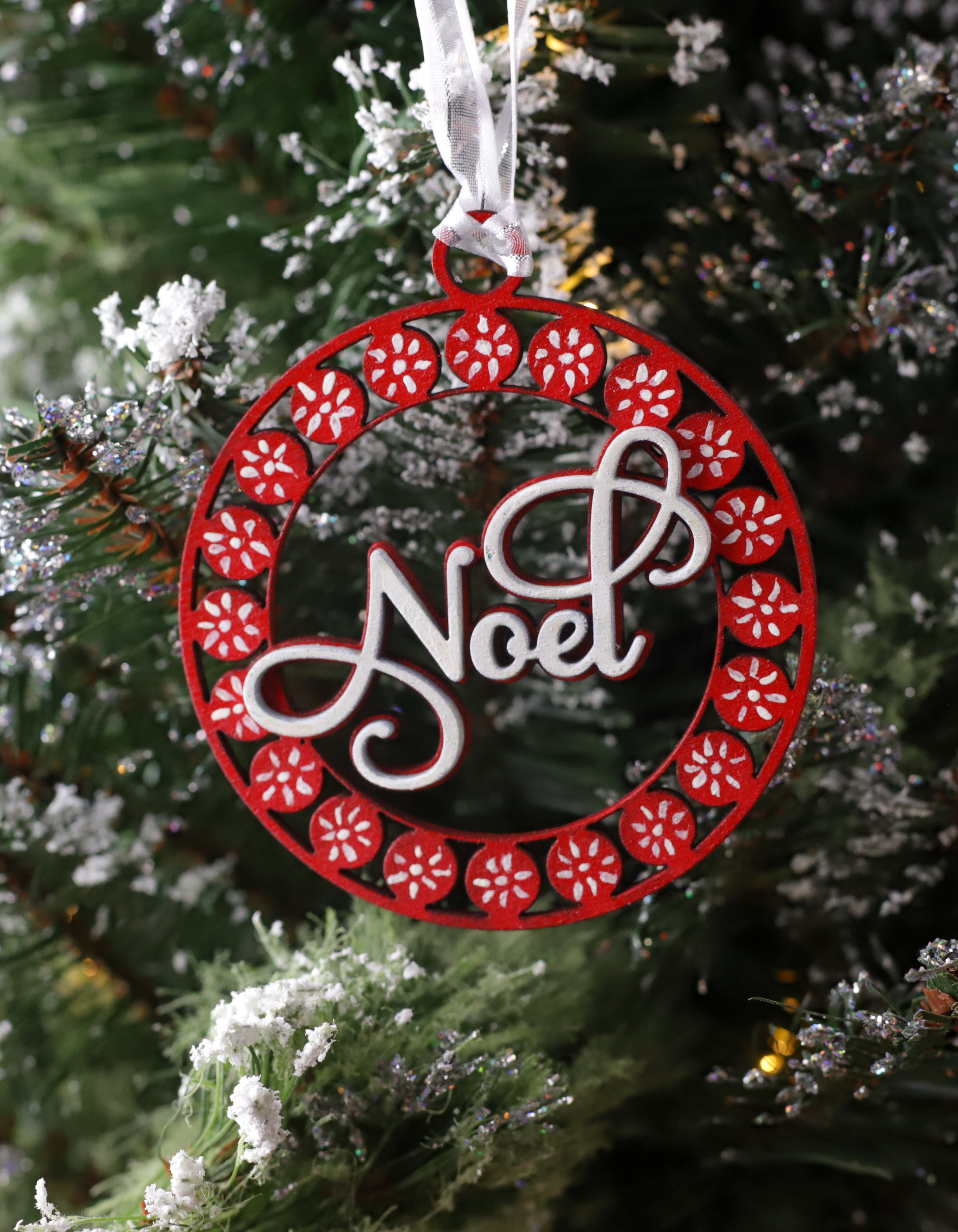 "Noel" Hand Painted Christmas Ornament