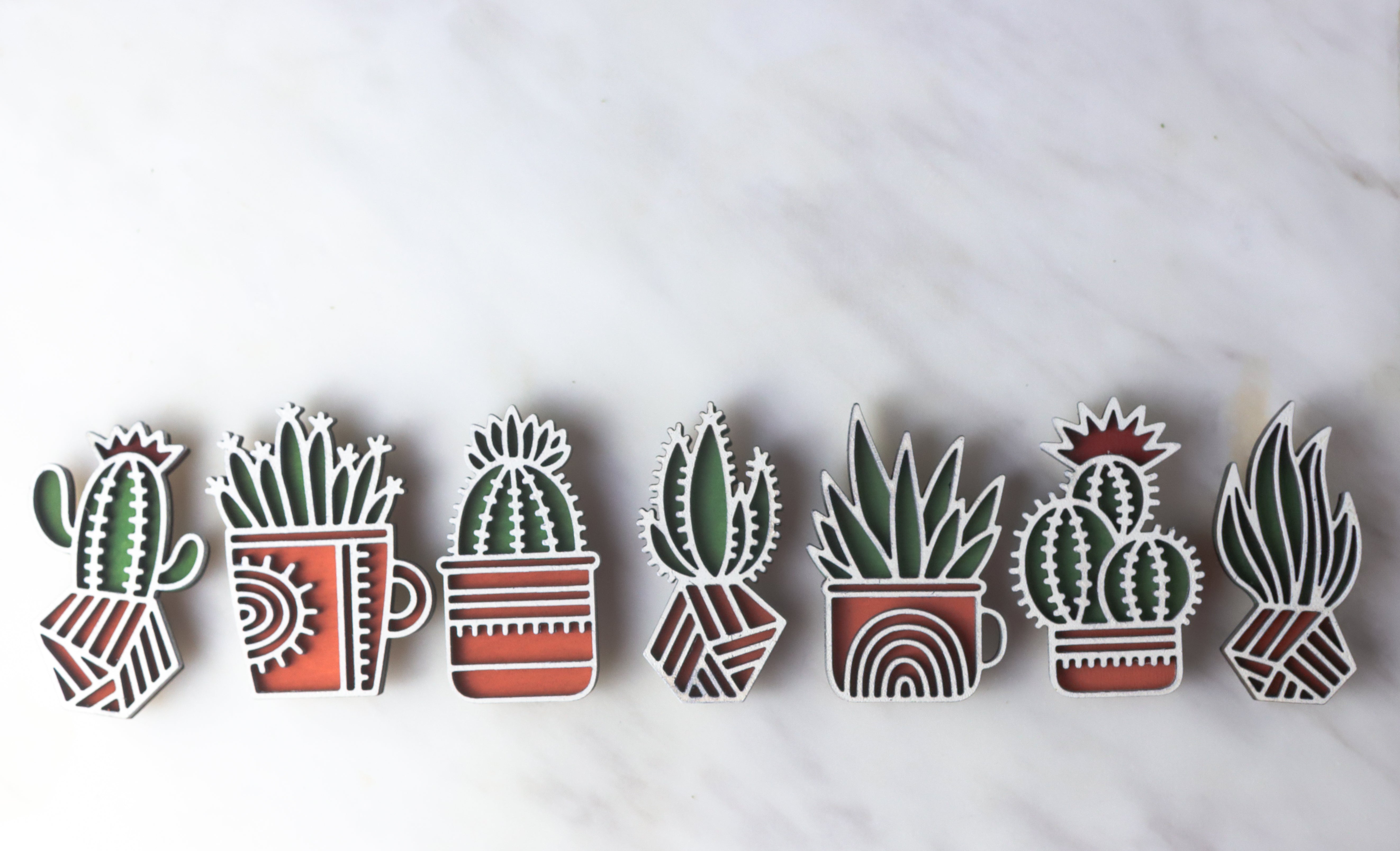 Plantastic Succulent Kitchen Magnets (Set of 7)