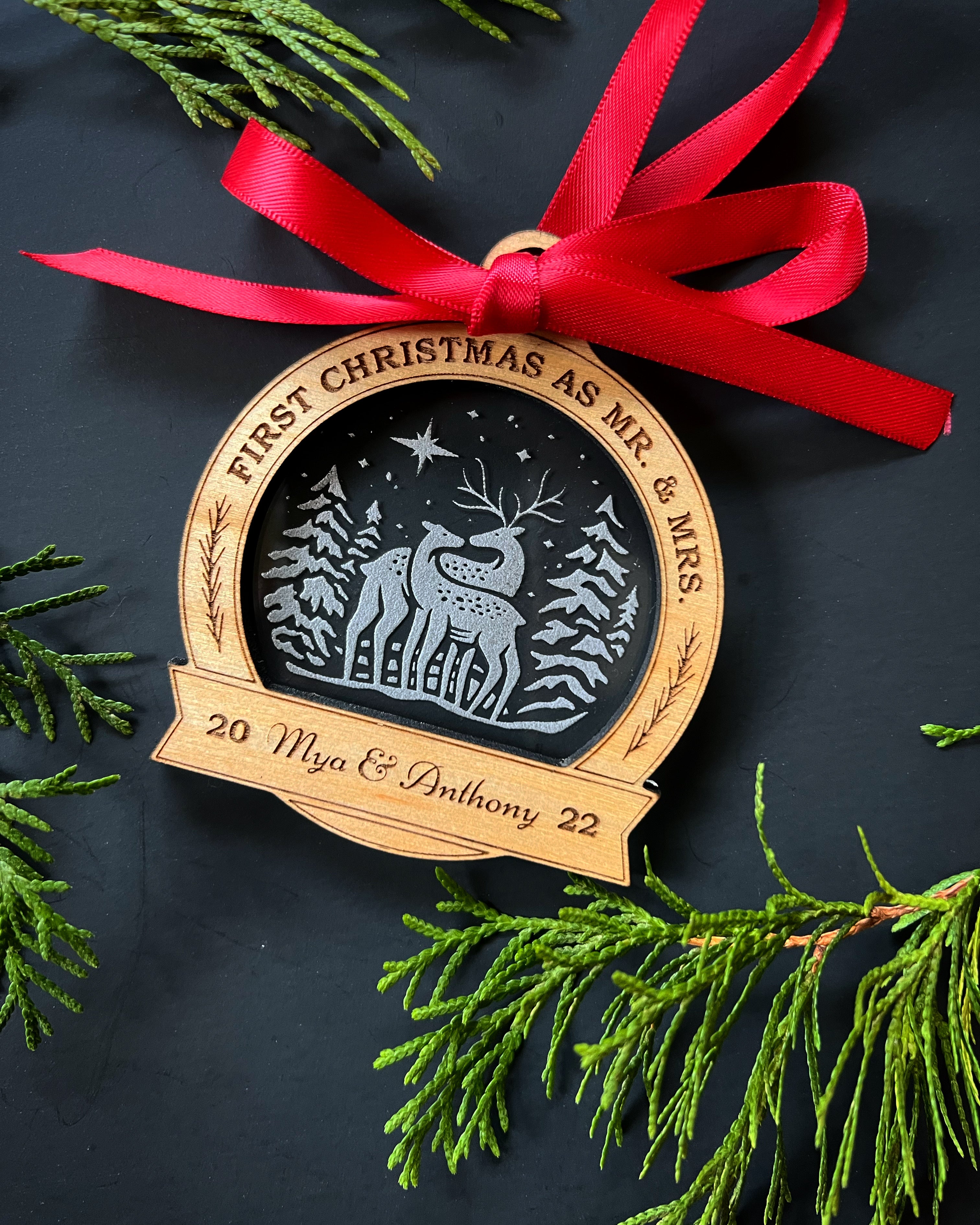 Newly-Wed 2022 Personalized Christmas Ornament