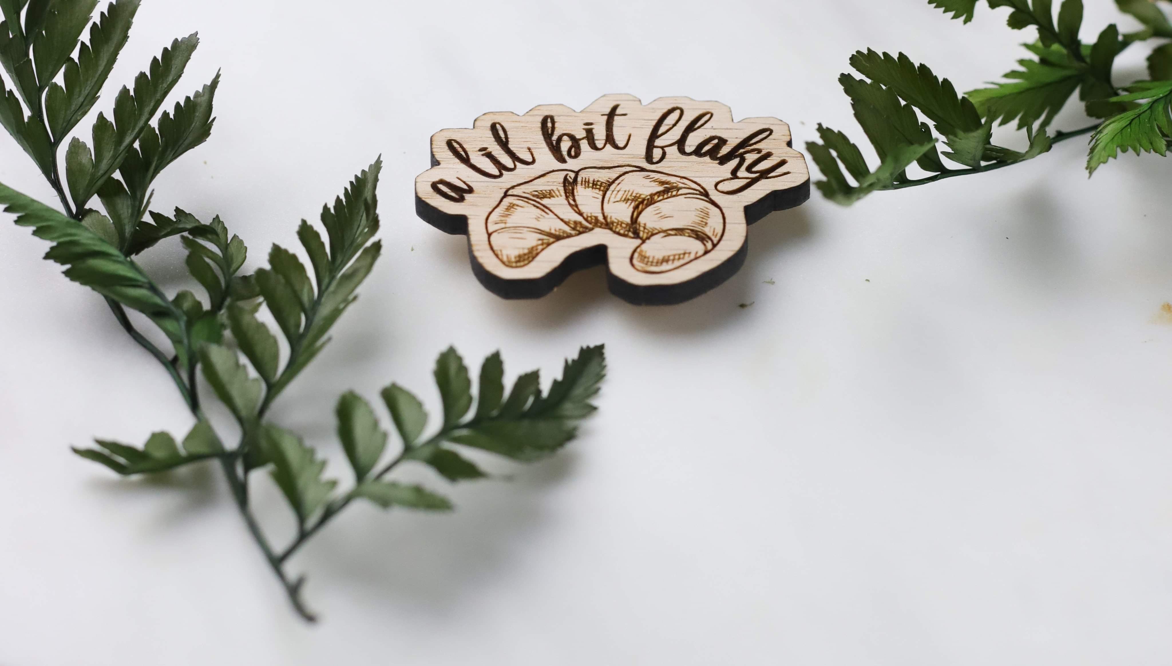 “A Lil Bit Flaky” Wooden Kitchen Magnet